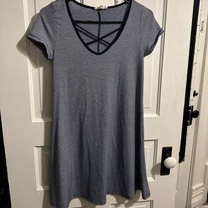 Simple blue striped dress, size small
